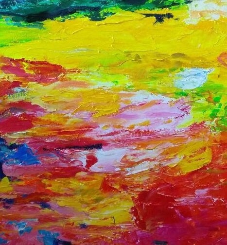 Contemporary Handmade Yellow Room White Abstract Canvas Artwork F1SRE